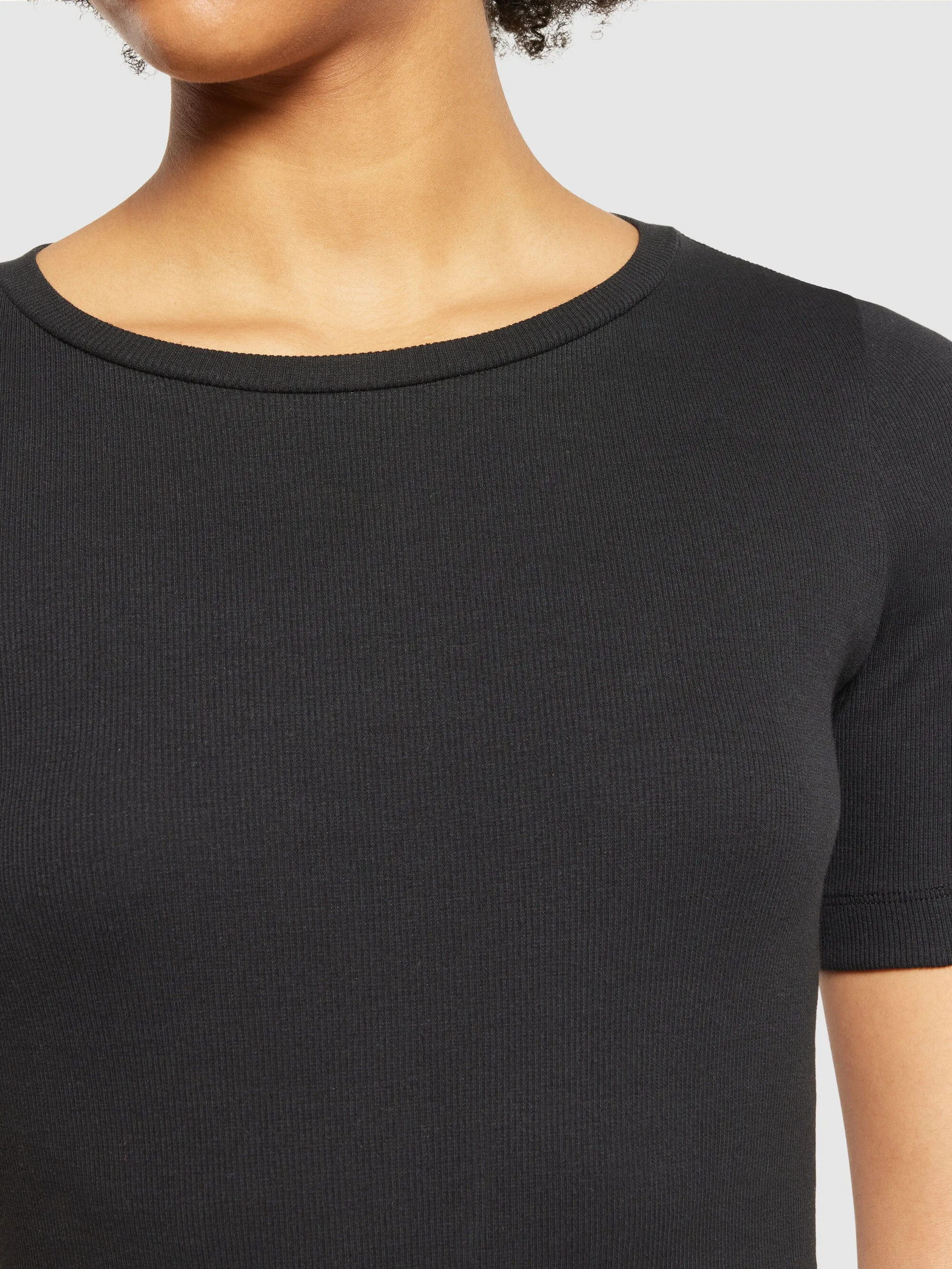 Rib t-shirt - Black Jet Knowledge Cotton