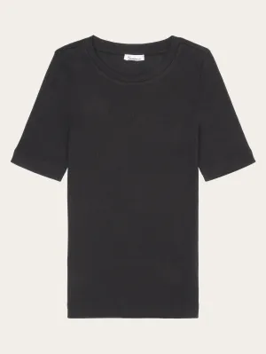 Rib t-shirt - Black Jet Knowledge Cotton