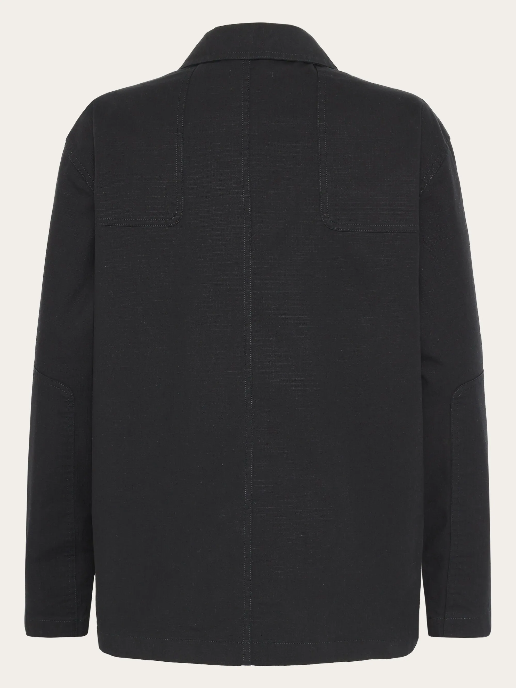 Ripstop overshirt - Black Jet Knowledge Cotton
