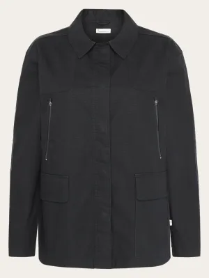 Ripstop overshirt - Black Jet Knowledge Cotton