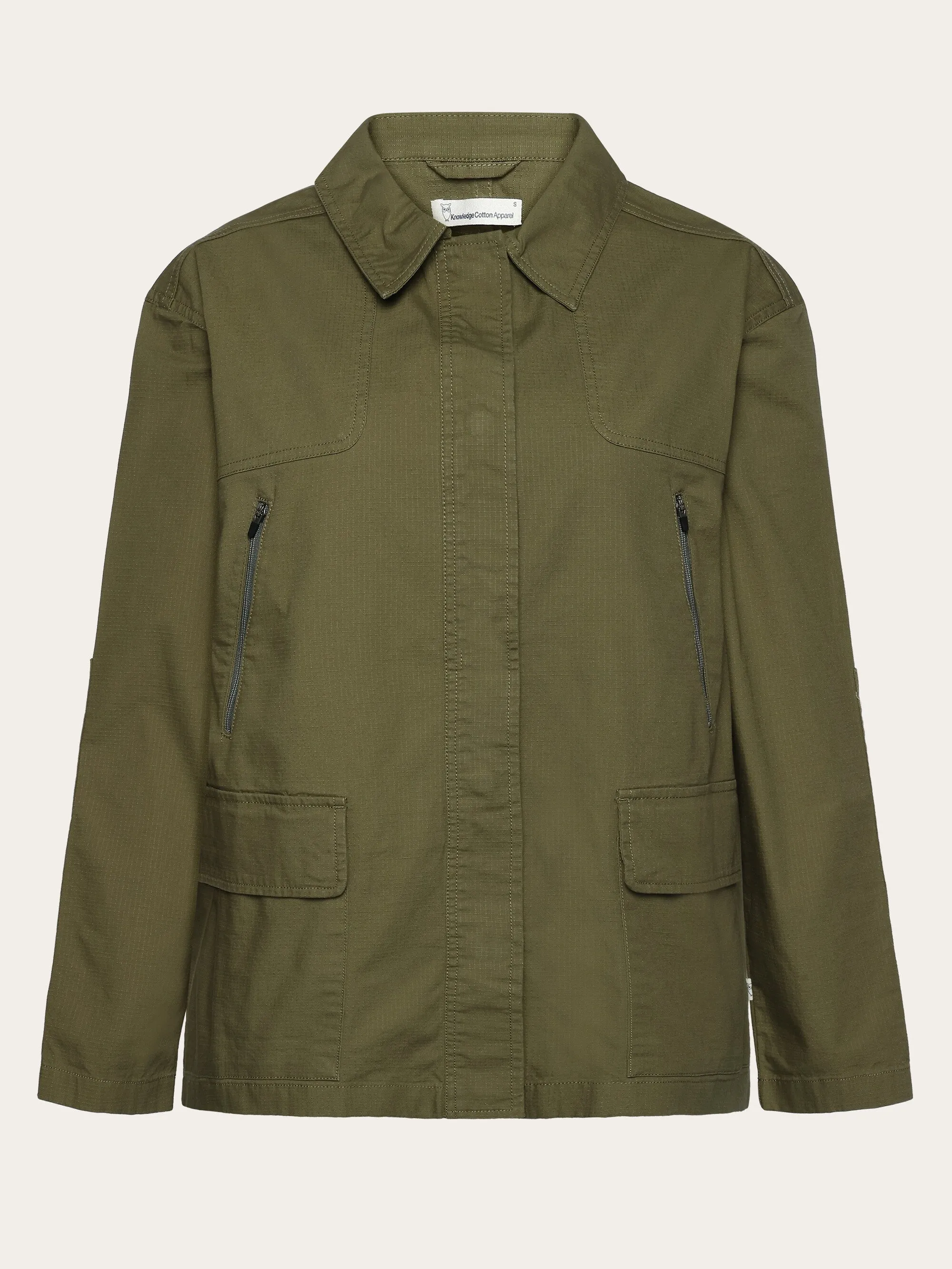 Ripstop overshirt - Burned Olive Knowledge Cotton