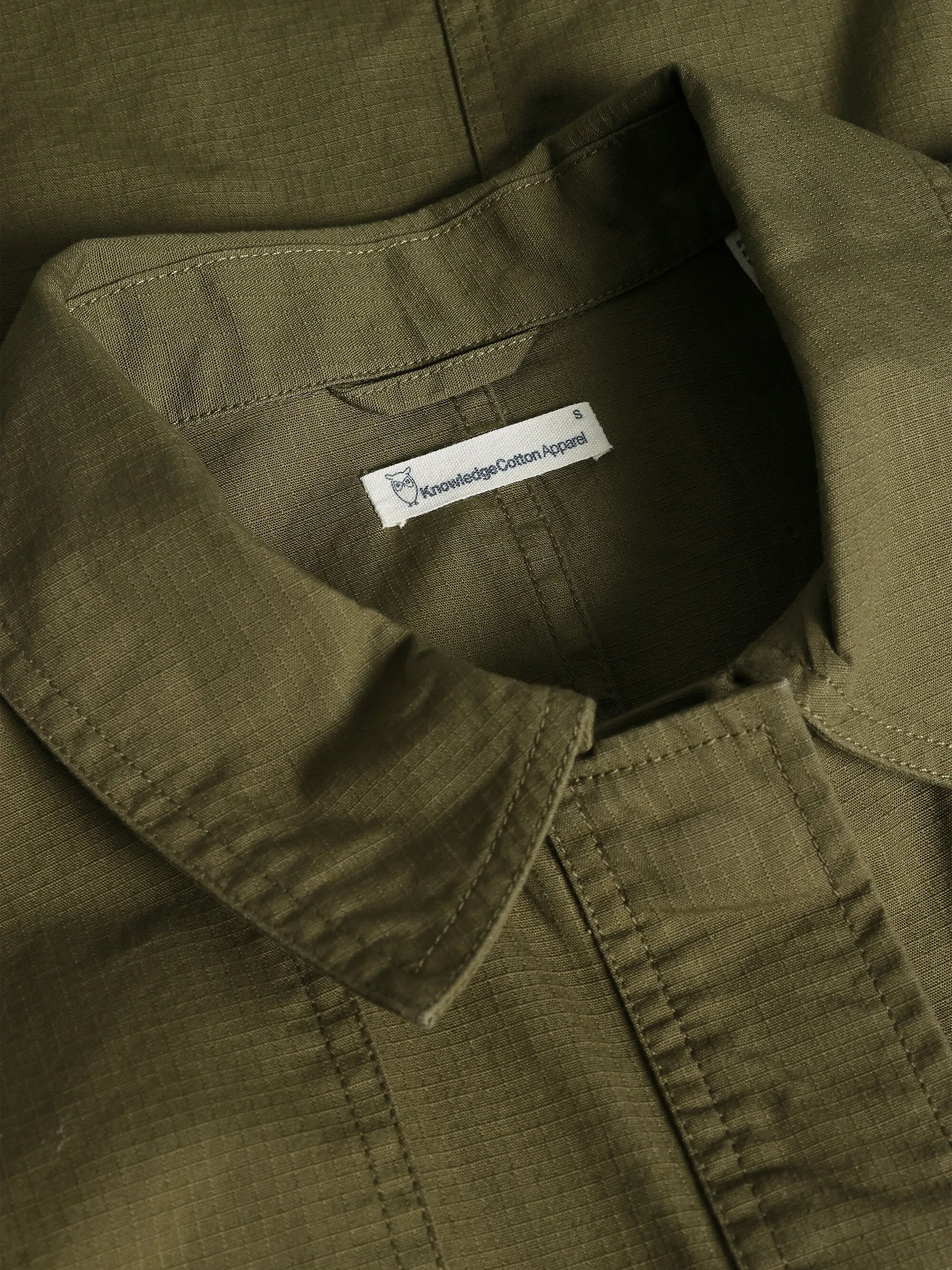 Ripstop overshirt - Burned Olive Knowledge Cotton