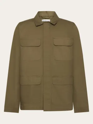 Ripstop overshirt - GOTS/Vegan - Burned Olive Knowledge Cotton