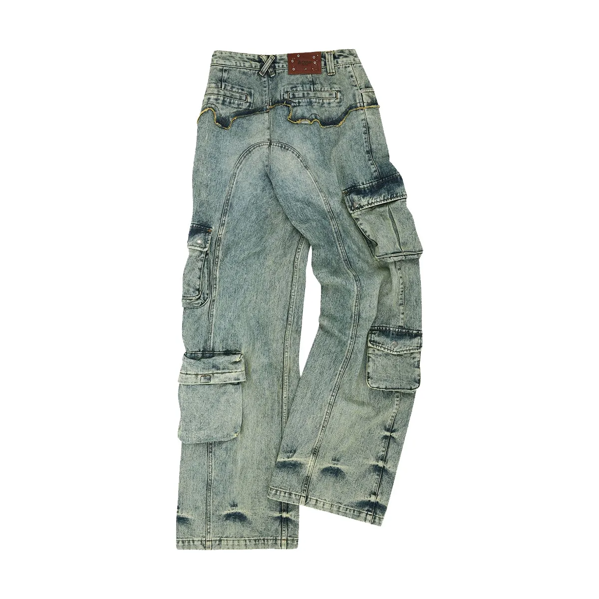 Simiz Denim Cargo Jeans 'Coated Yellow'