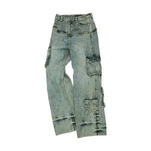Simiz Denim Cargo Jeans 'Coated Yellow'