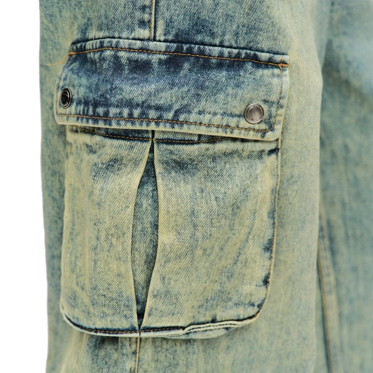 Simiz Denim Cargo Jeans 'Coated Yellow'