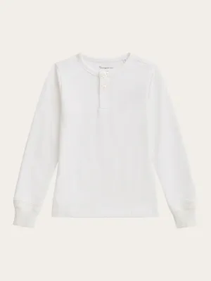 Slim long sleeve henley - GOTS/Vegan - Bright White Knowledge Cotton