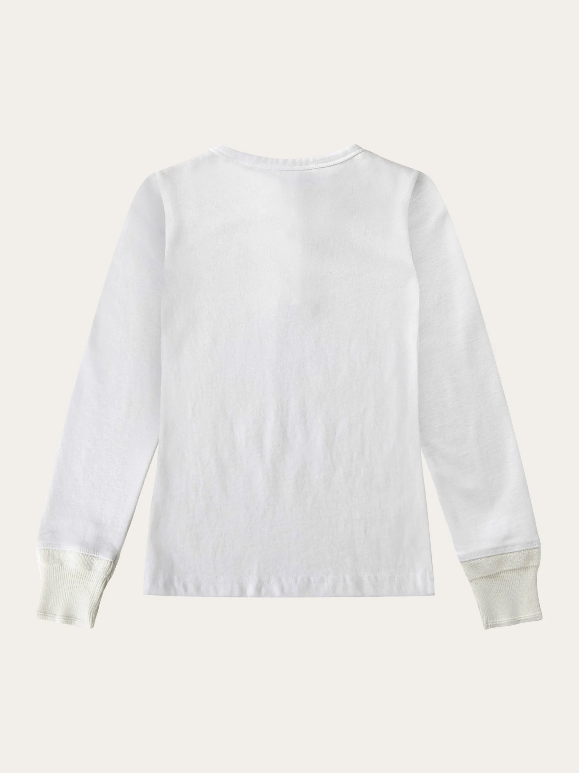Slim long sleeve henley - GOTS/Vegan - Bright White Knowledge Cotton