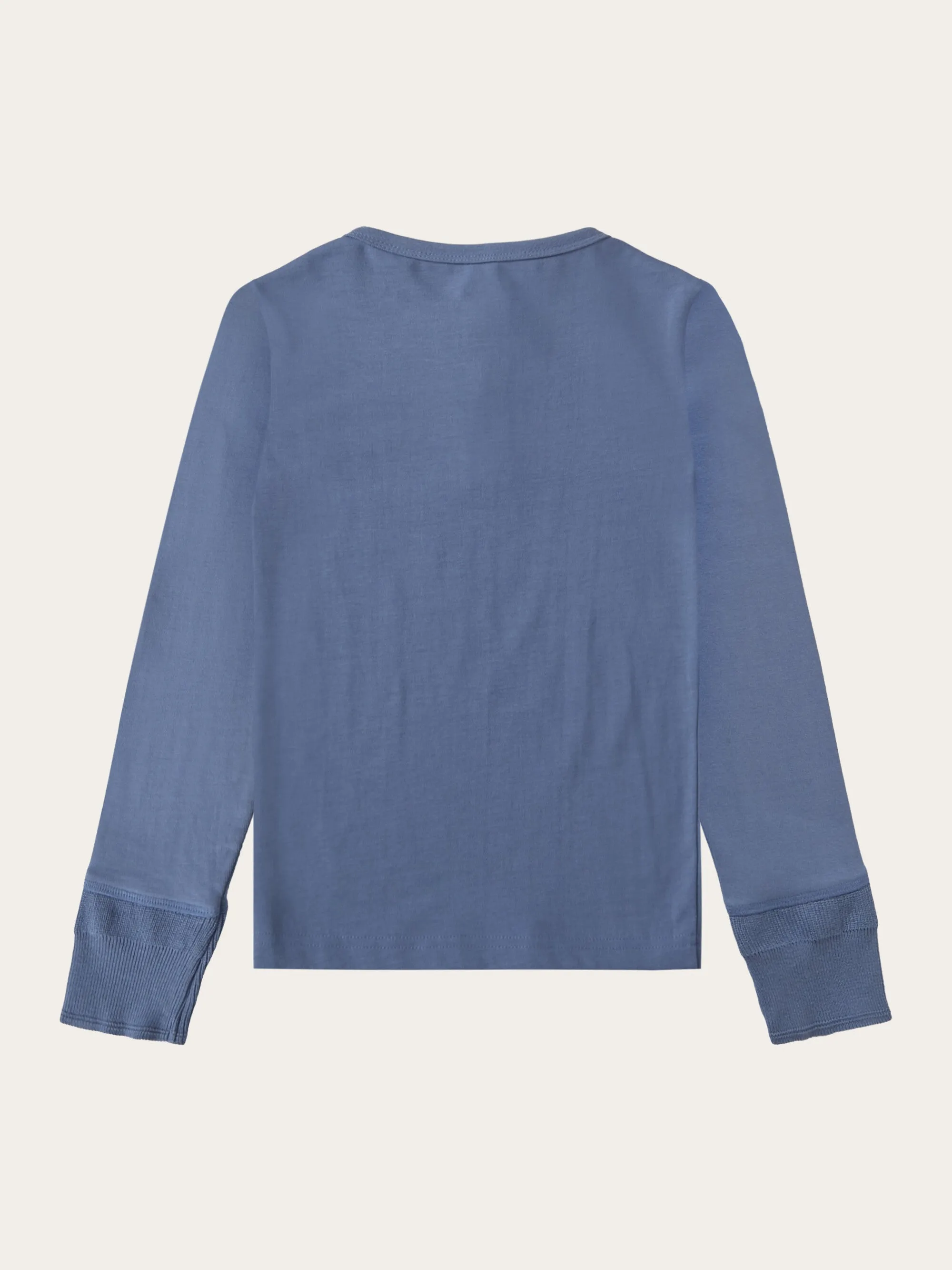 Slim long sleeve henley - GOTS/Vegan - Moonlight Blue Knowledge Cotton