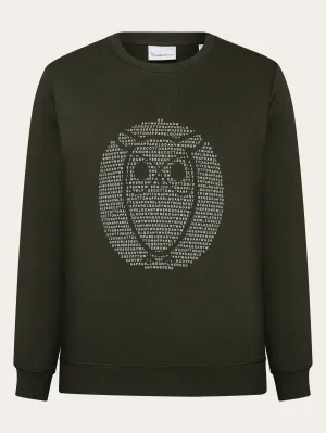 Sweat with big owl print - Forrest Night Knowledge Cotton