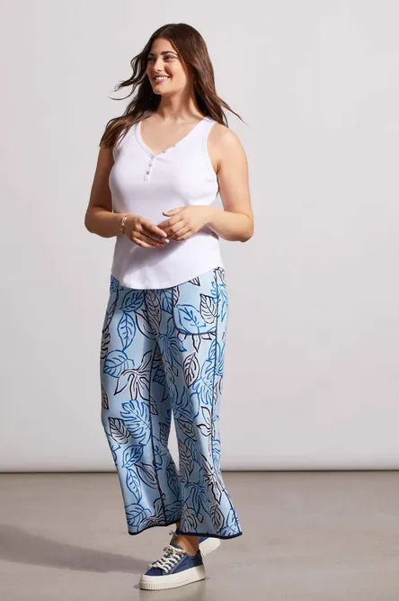Tribal Jeans White Solid Cotton Henley Tank Top