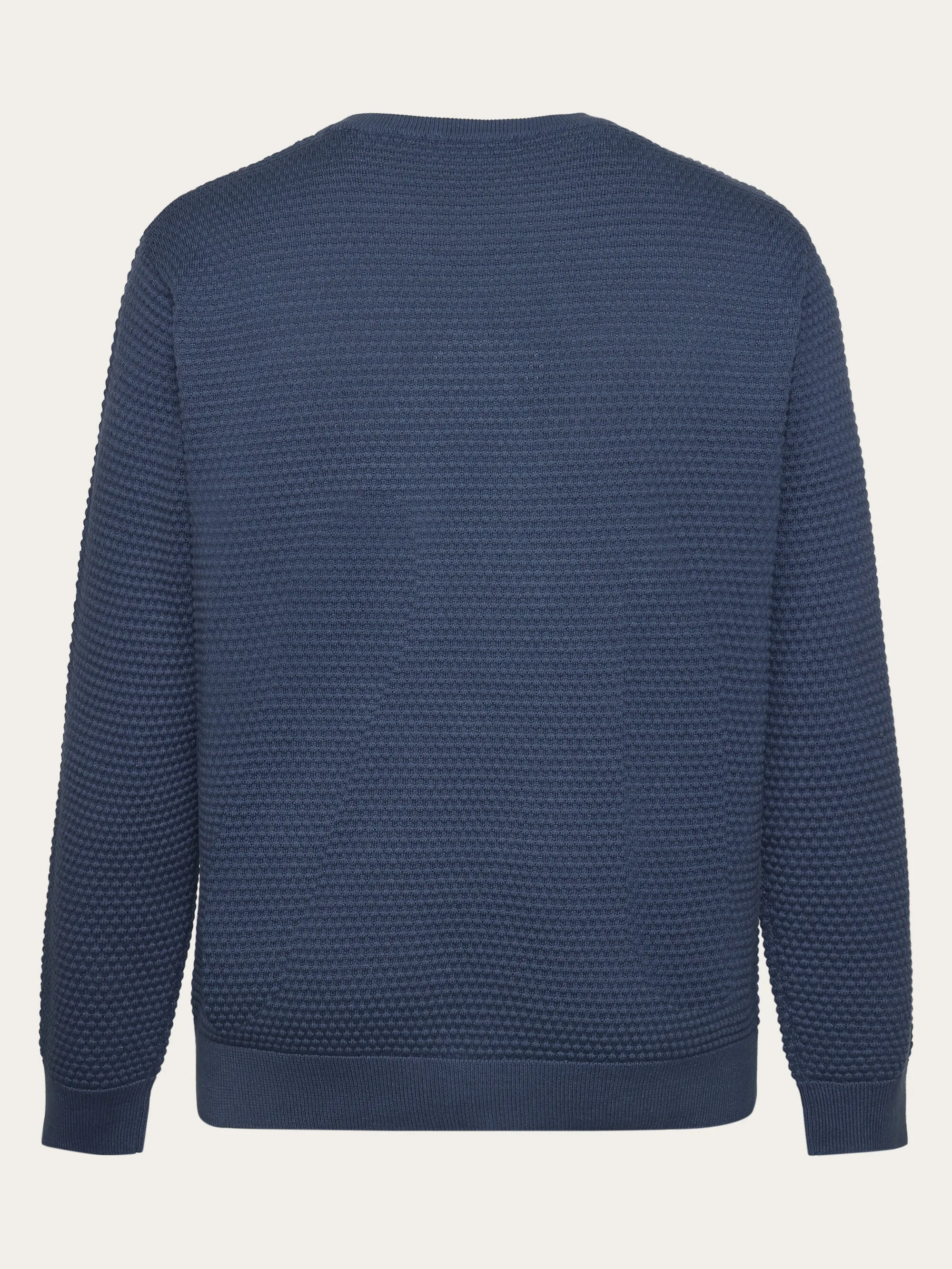 VAGN regular bubble knit crew neck - Regenerative Organic Certified - GOTS/Vegan - Vintage Indigo Knowledge Cotton