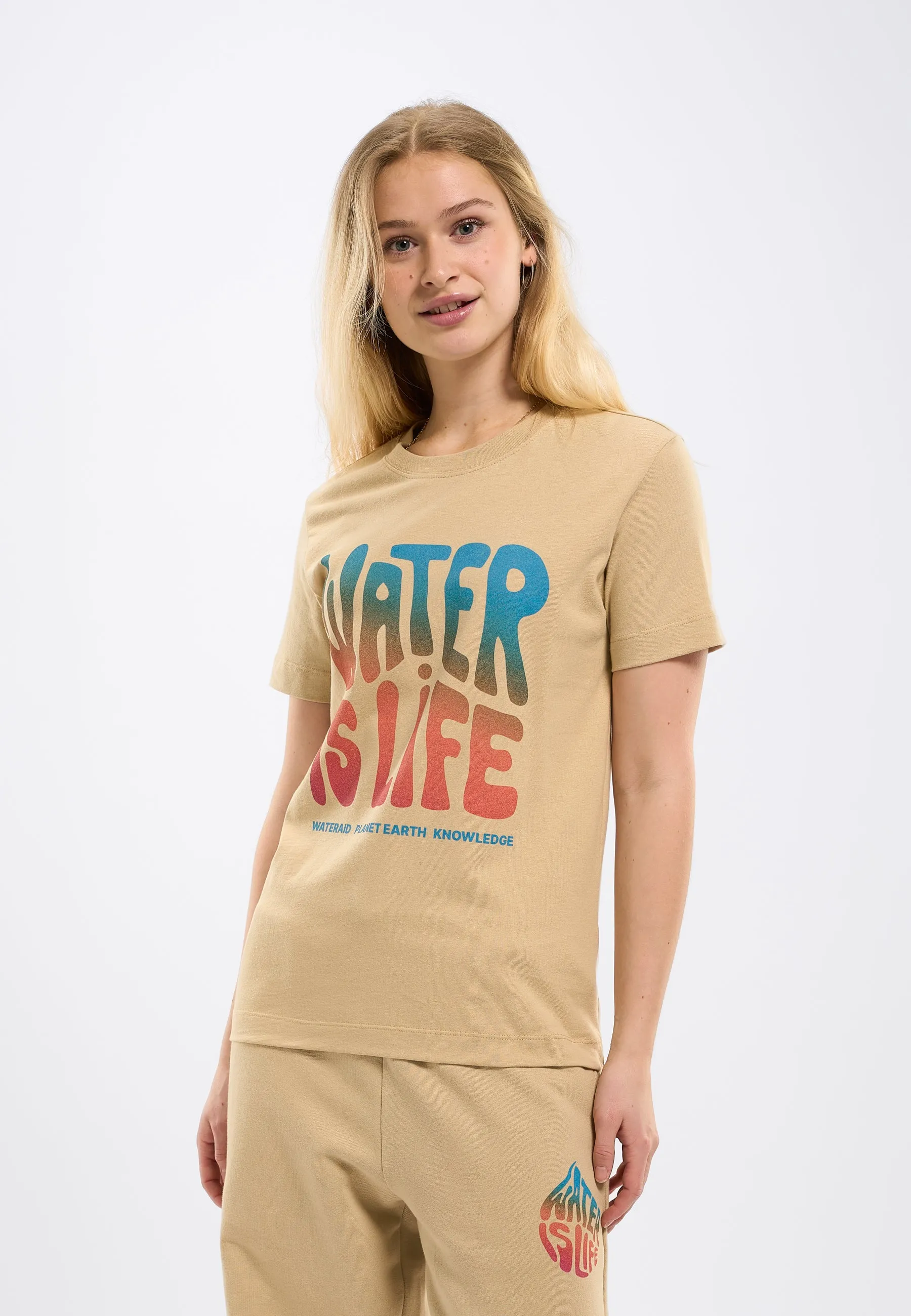 WATERAID front printed t-shirt - Safari Knowledge Cotton