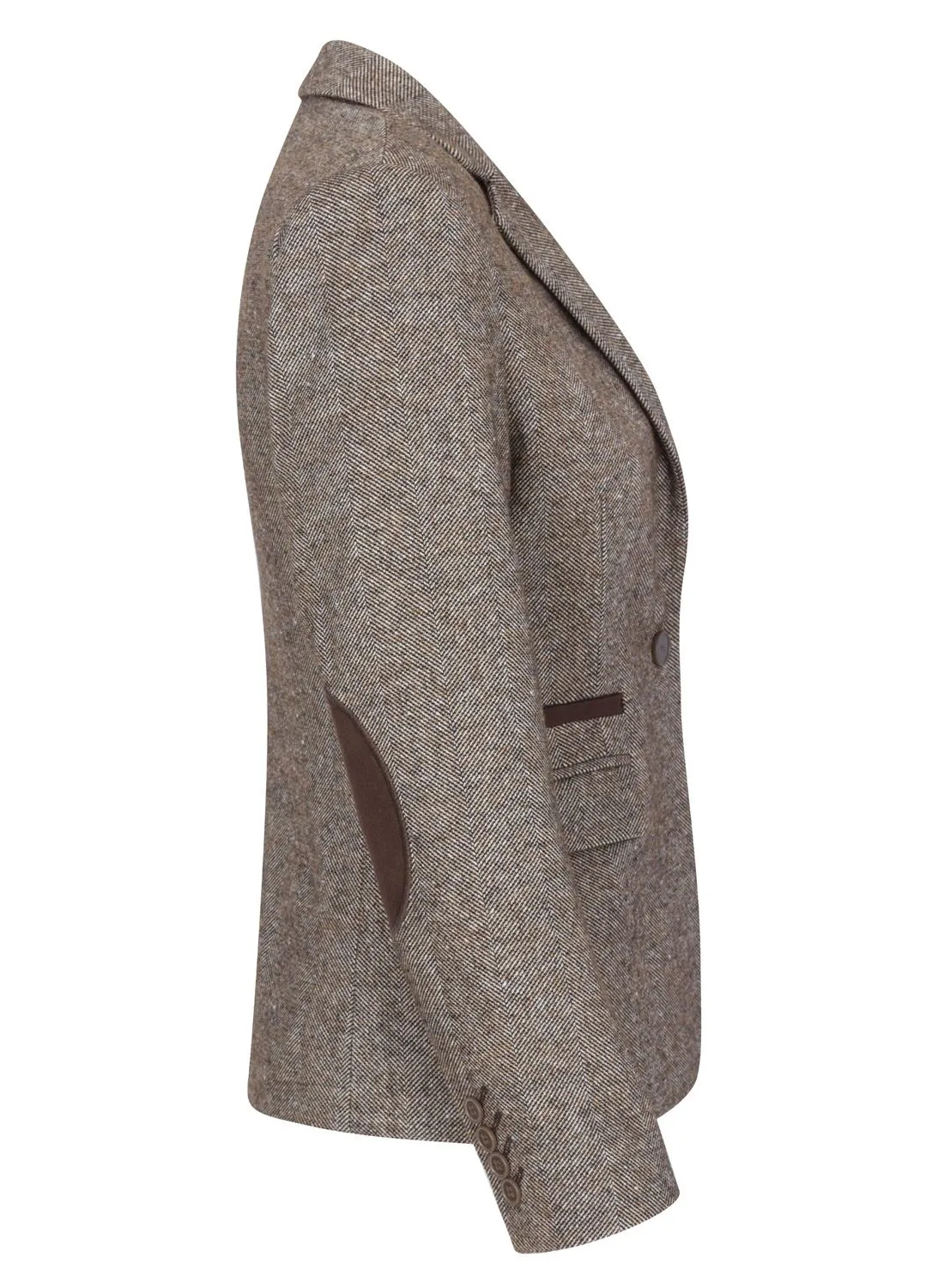 Wsn - Blazer Tweed Herringbone 1920's Wool Acrylic Blend