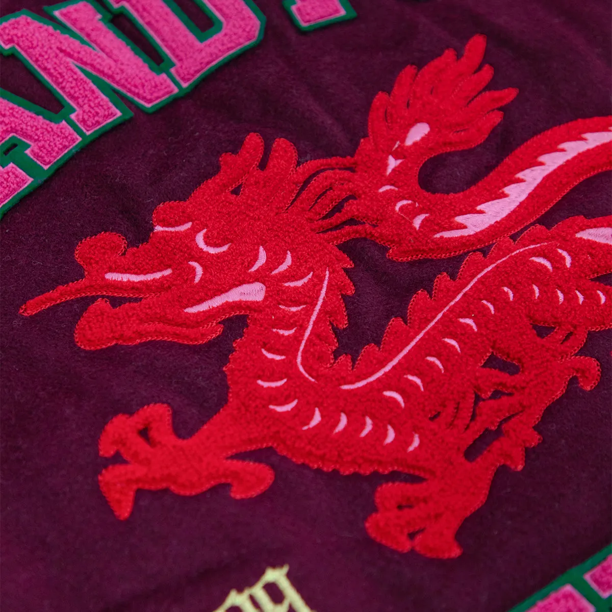 Year Of Dragon Varsity Jacket 'Maroon Cream'