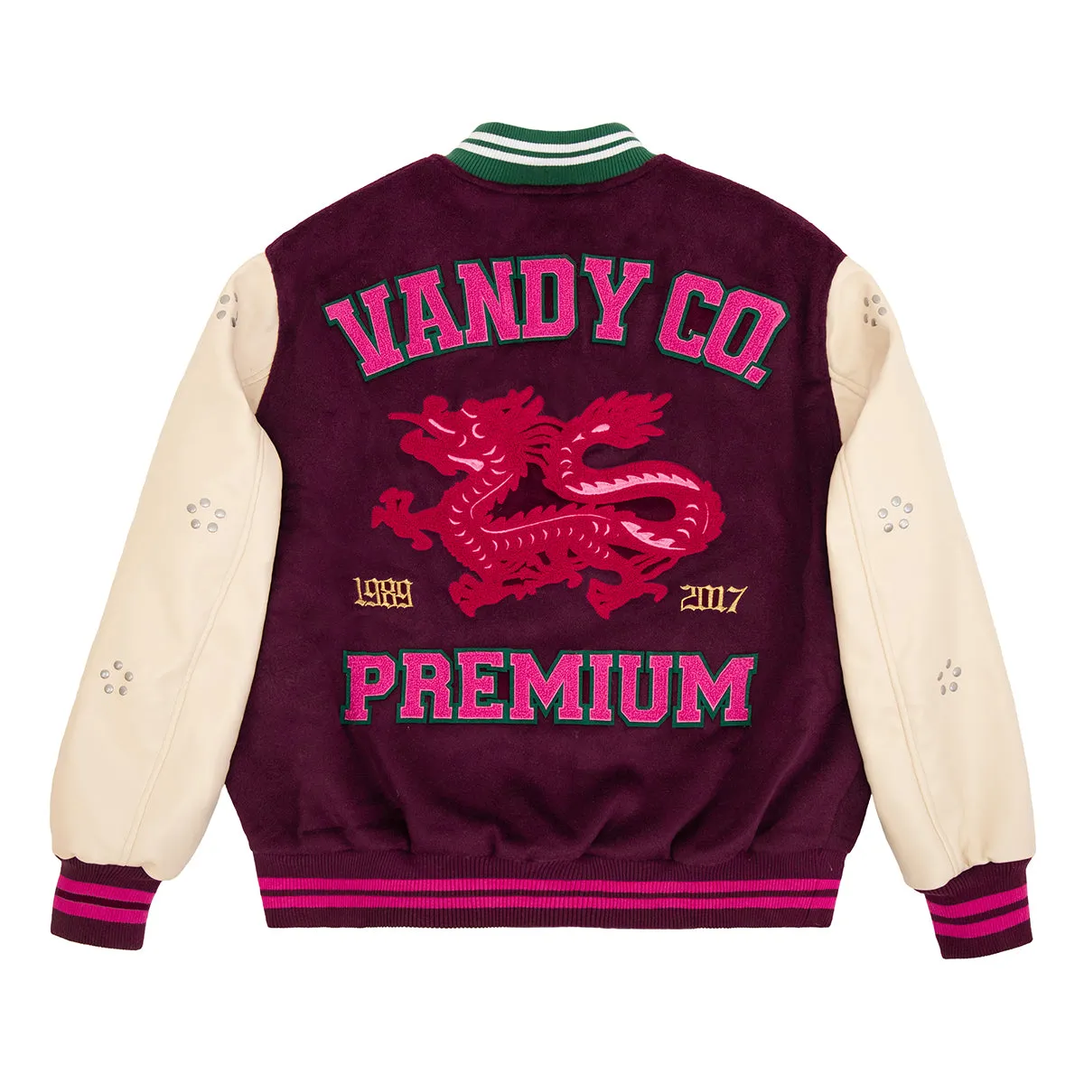 Year Of Dragon Varsity Jacket 'Maroon Cream'